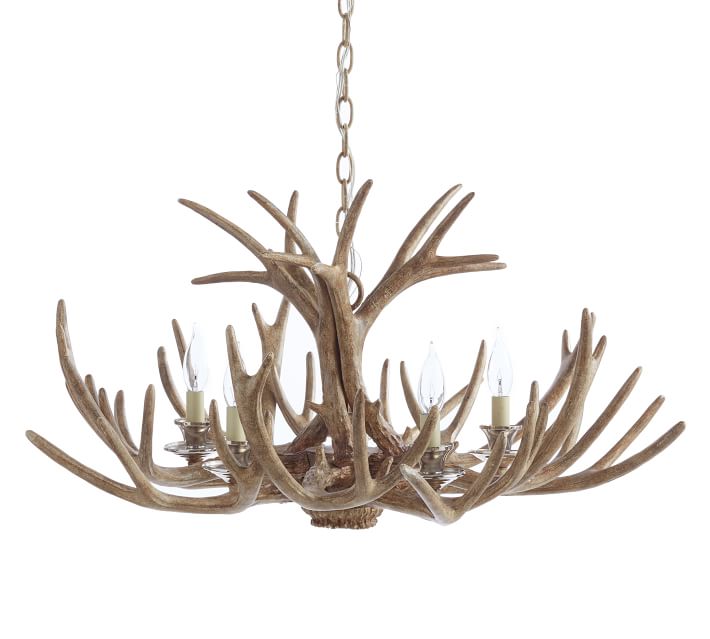 pottery barn antler chandelier